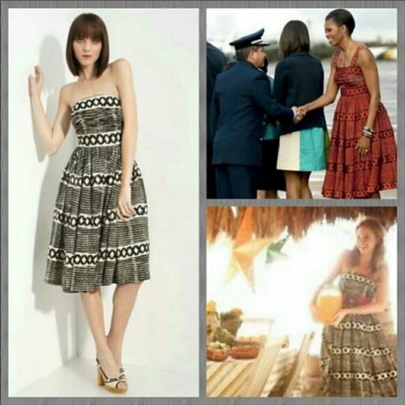 Anthropologie Tracy Reese Strapless Printed Midi Dress Size 8 - Picture 1 of 15